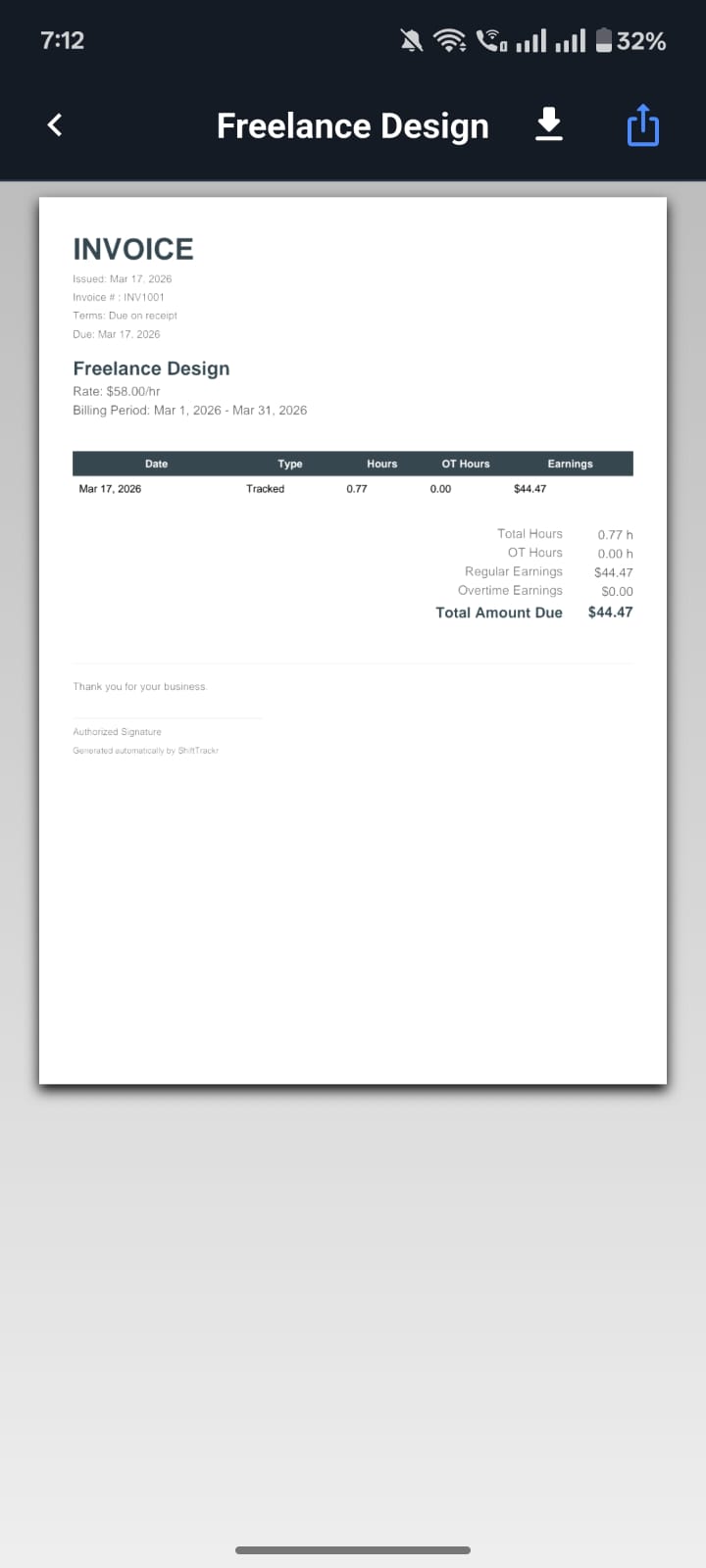 Invoice PDF preview